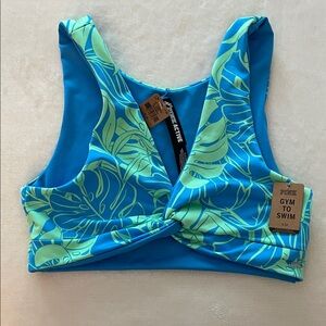 3 of $25!‎ PINK ACTIVE Reversible Blue and Green Sports Swim Bra, size Small